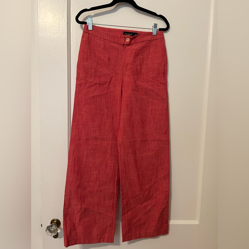 Orange-Red Wide-Leg Pants